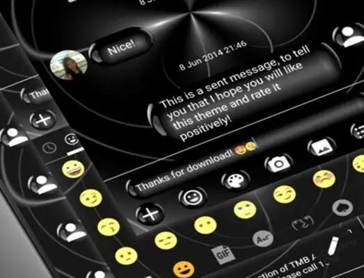 SMS Messages Spheres Black android App screenshot 1