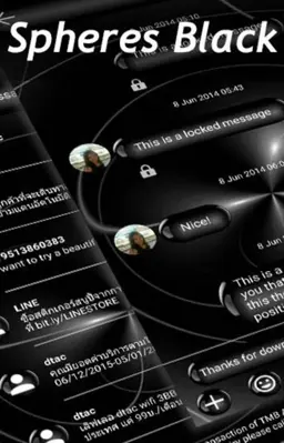 SMS Messages Spheres Black android App screenshot 3