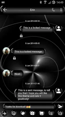 SMS Messages Spheres Black android App screenshot 6